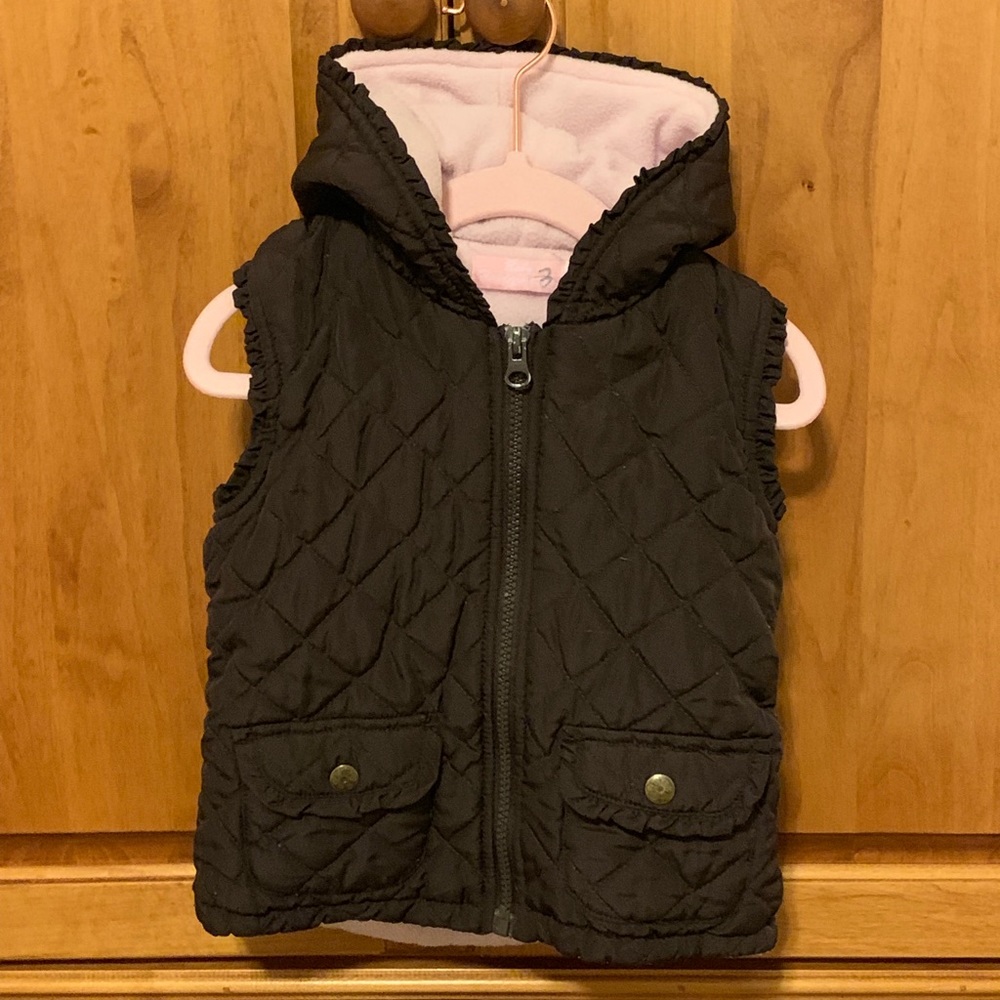 Warm dark brown quilted vest